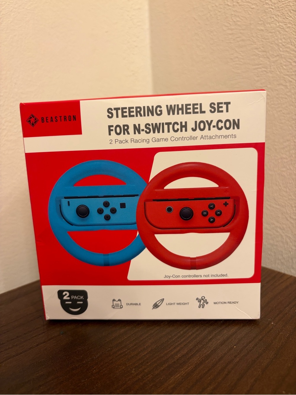 Beastron Steering Wheel Set 2-Pack for Nintendo Switch Joy-Con Controllers